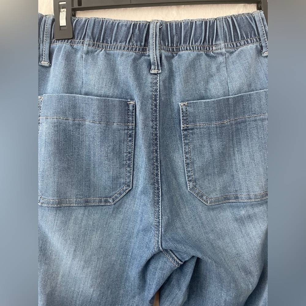 Judy Blue Clearwater Lightweight Cuffed High Rise Straight Jeans Elastic; 7/28 - Picture 4 of 6